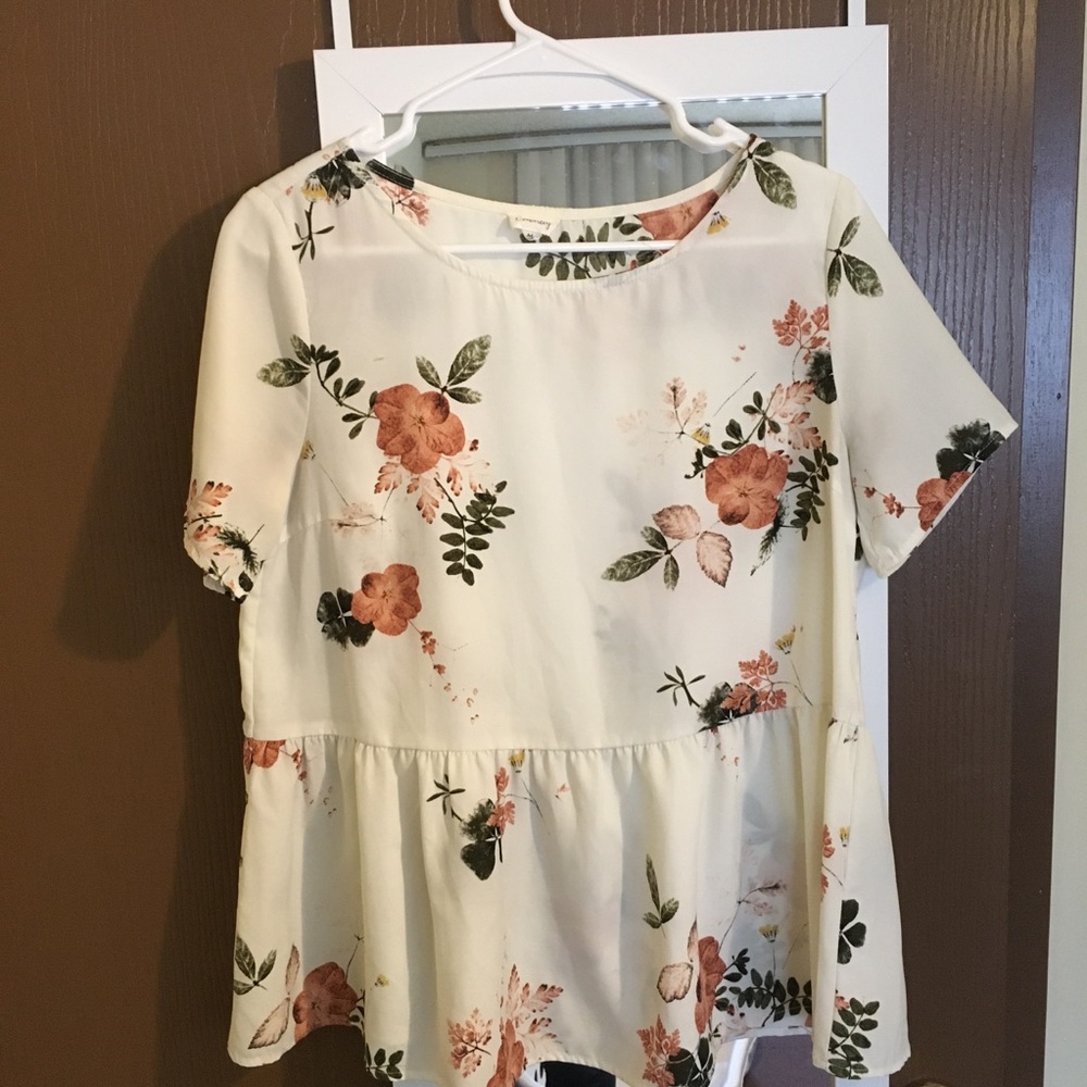 DownEast floral peplum top
